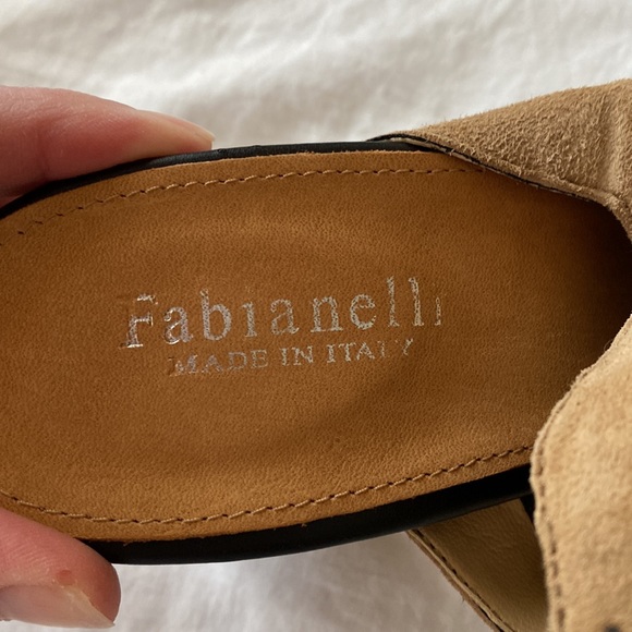 🤑3/$30 Fabianelli NWOT Made in Italy suede slides. US10 EUR 40 3.5” heel - Picture 6 of 7